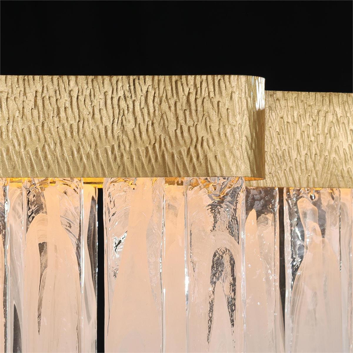 4-LED Alabaster Glass Gold Chandelier