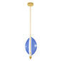 11-Inch Handcrafted Glass Pendant Light / Gold Leaf/Blue