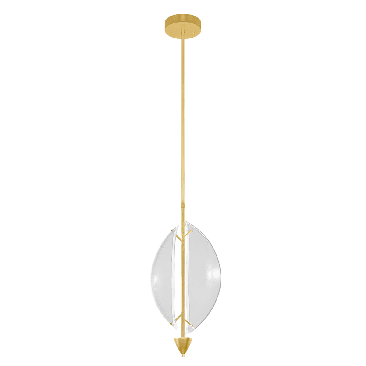 11-Inch Handcrafted Glass Pendant Light / Gold Leaf/Clear
