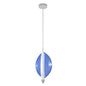 11-Inch Handcrafted Glass Pendant Light / Silver Leaf/Blue