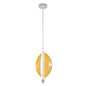 11-Inch Handcrafted Glass Pendant Light / Silver Leaf/Amber