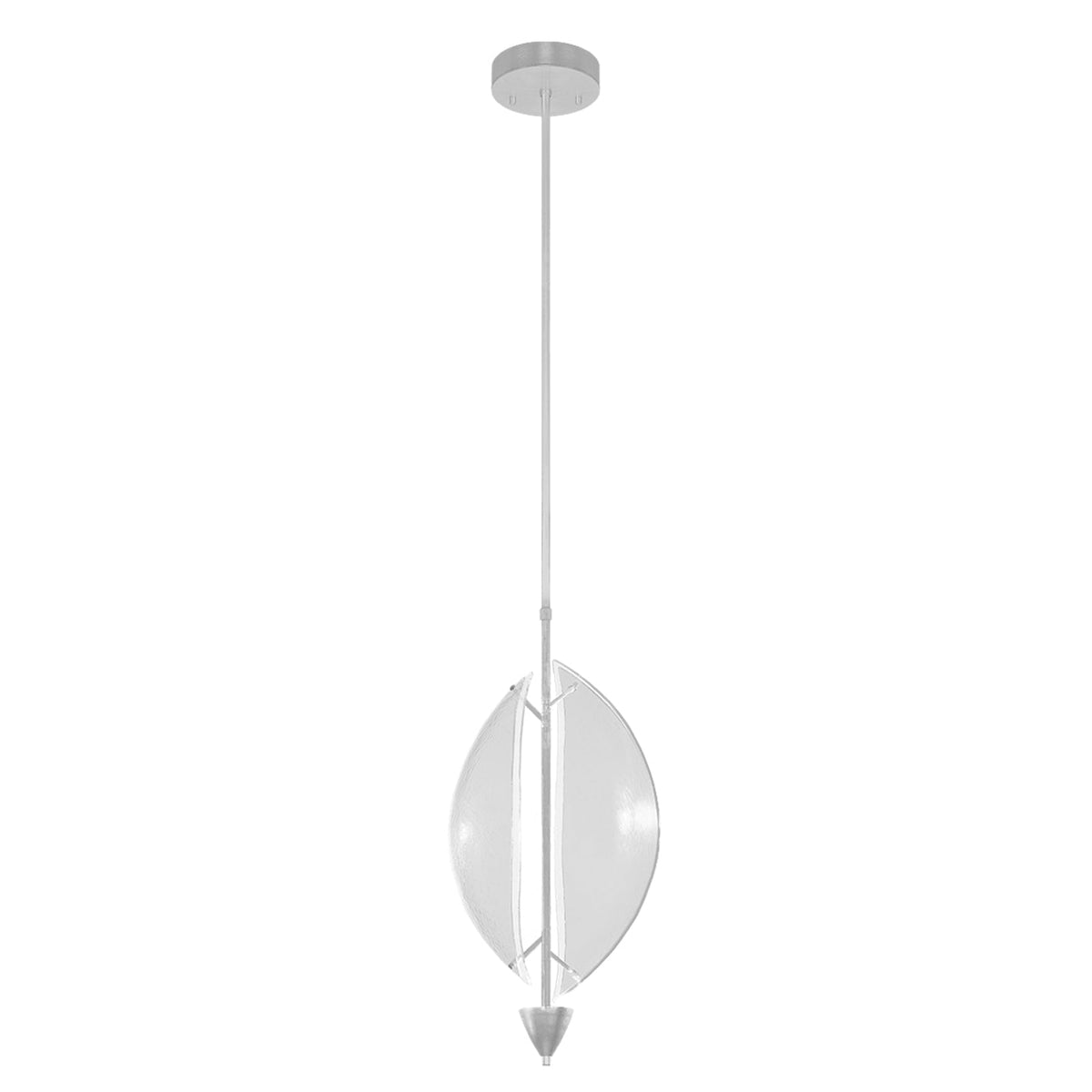 11-Inch Handcrafted Glass Pendant Light / Silver Leaf/Clear
