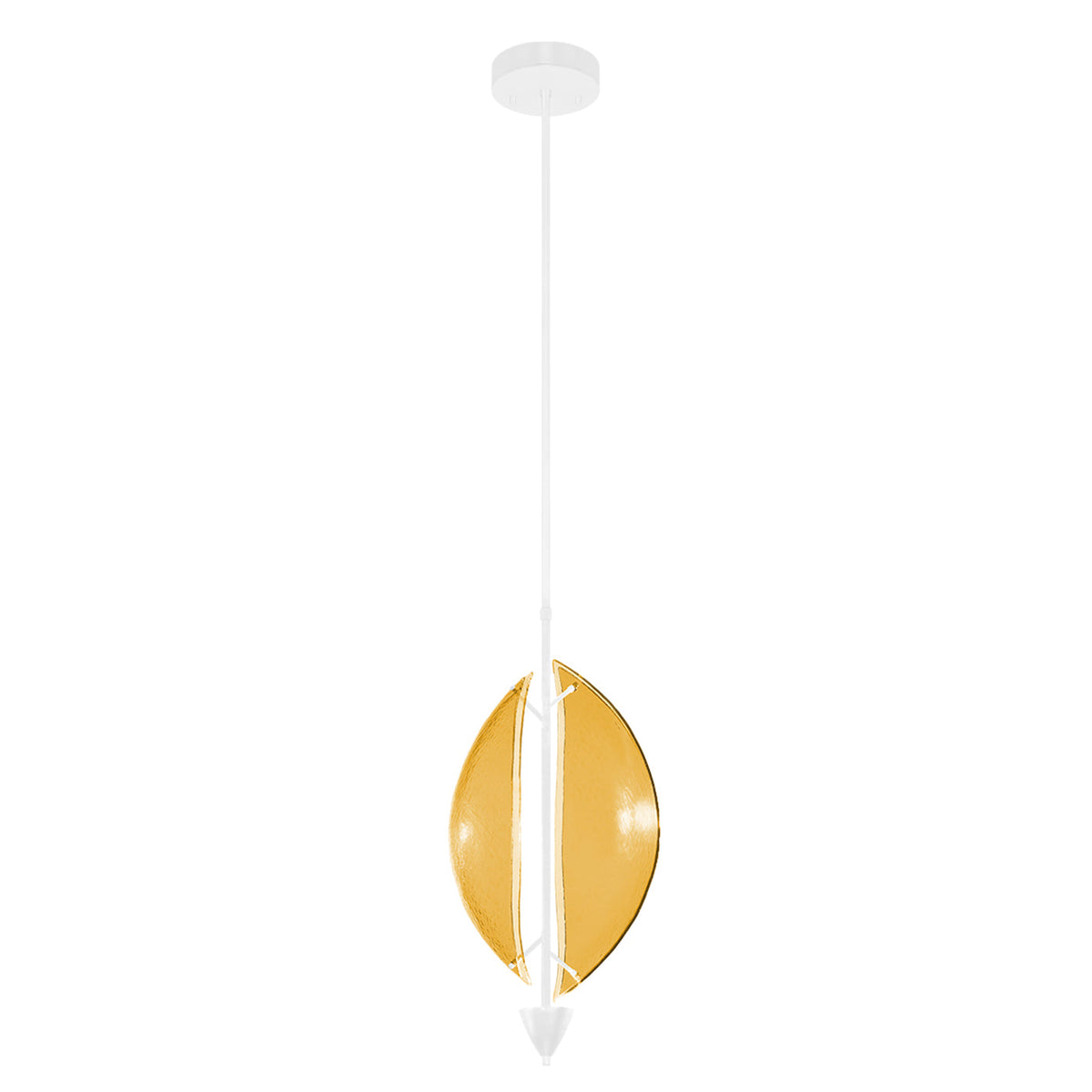 11-Inch Handcrafted Glass Pendant Light / White/Amber
