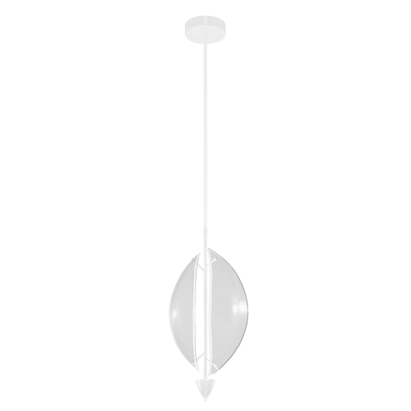 11-Inch Handcrafted Glass Pendant Light / White/Clear