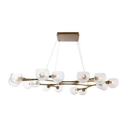 16-Light Crackled Glass Brass Chandelier / Default Title