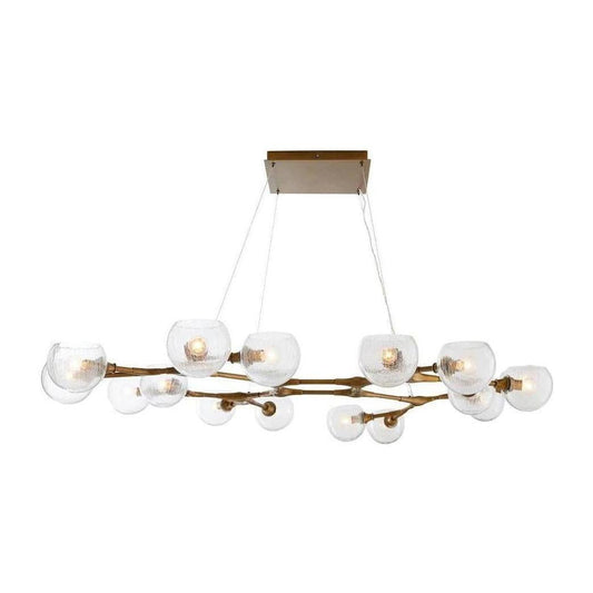 16-Light Crackled Glass Brass Chandelier / Default Title
