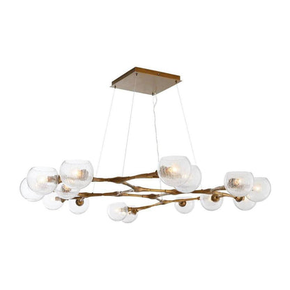 16-Light Crackled Glass Brass Chandelier
