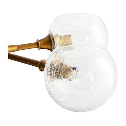 16-Light Crackled Glass Brass Chandelier
