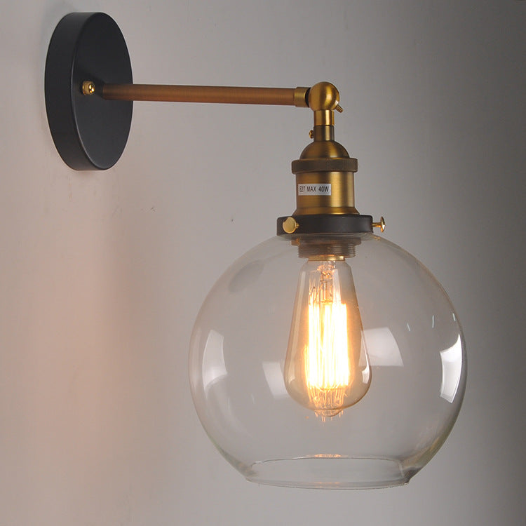 20cm Globe Glass E27 Wall Light / 20cm Wall Lamp / Smoky Gray