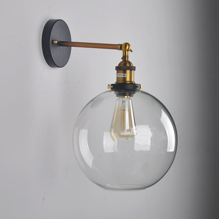 20cm Globe Glass E27 Wall Light / 20cm Wall Lamp / Transparent