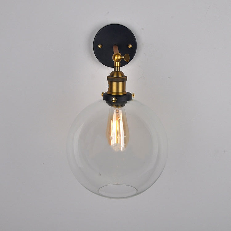 20cm Globe Glass E27 Wall Light