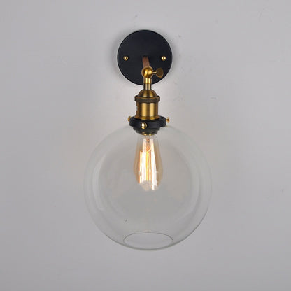 20cm Globe Glass E27 Wall Light