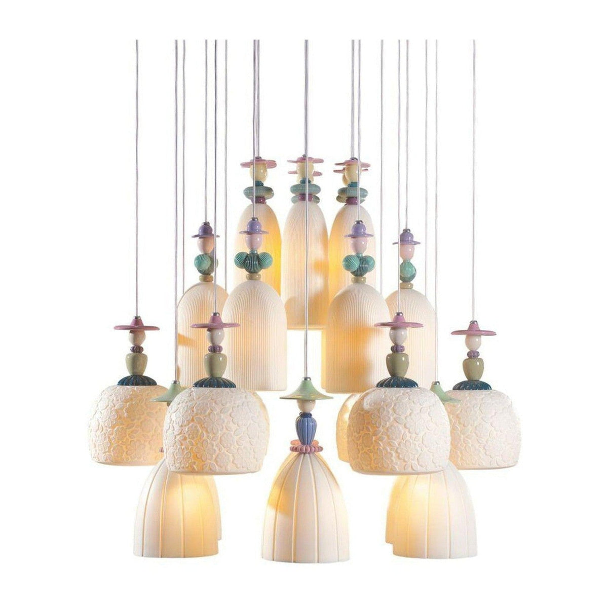 24-Light Porcelain Floral Chandelier