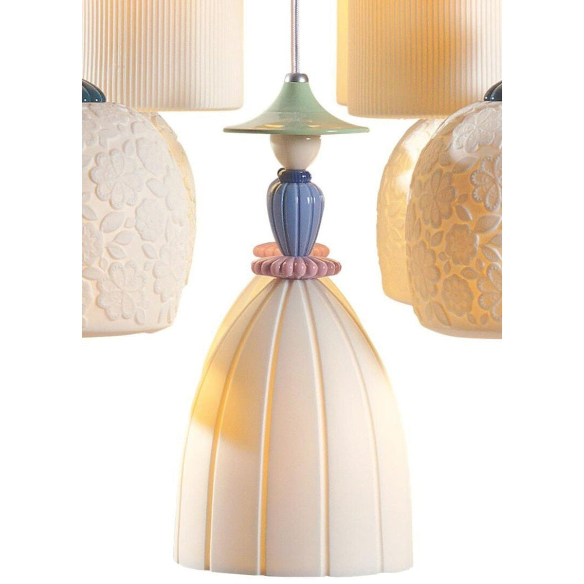 24-Light Porcelain Floral Chandelier