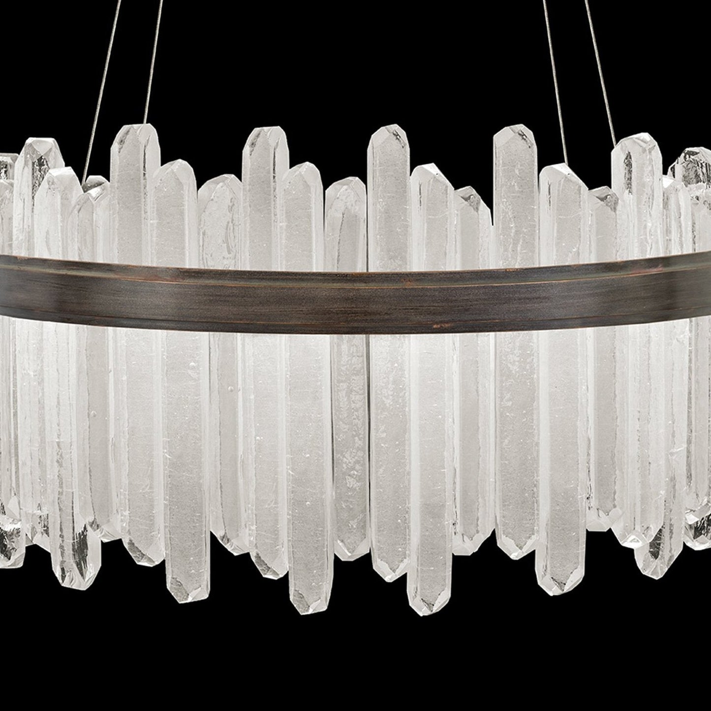 30.5-Inch Crystal Glass LED Pendant Light / Silver