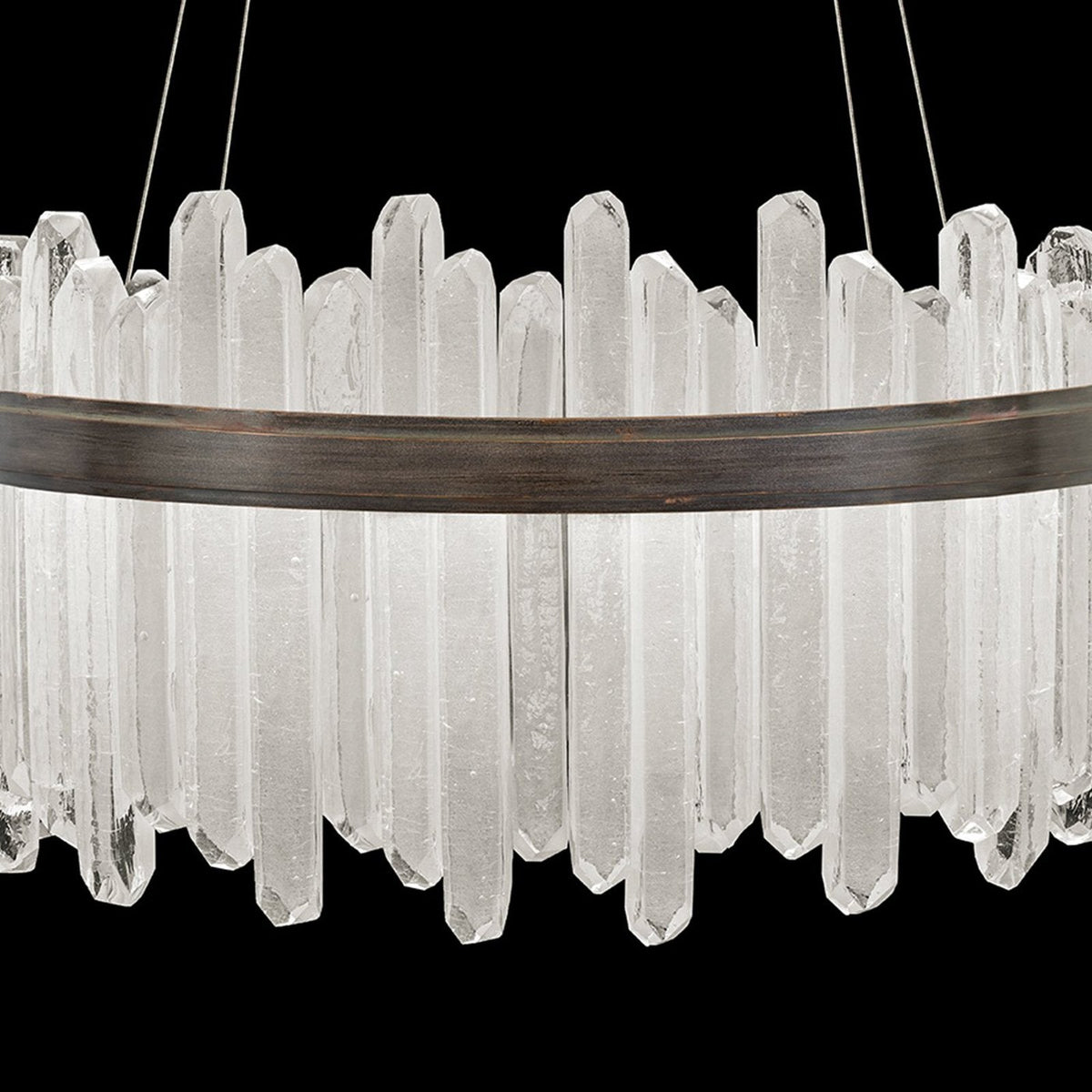 30.5-Inch Crystal Glass LED Pendant Light / Silver