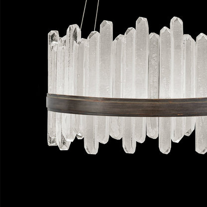 30.5-Inch Crystal Glass LED Pendant Light