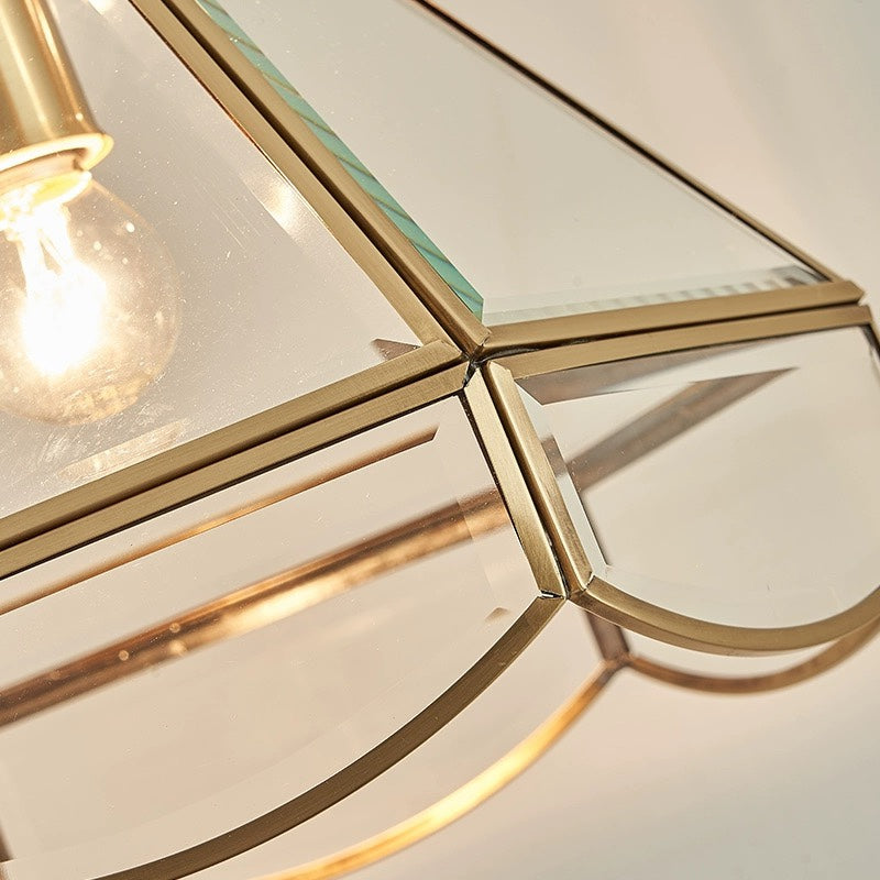 30cm Copper Clear Glass Chandelier