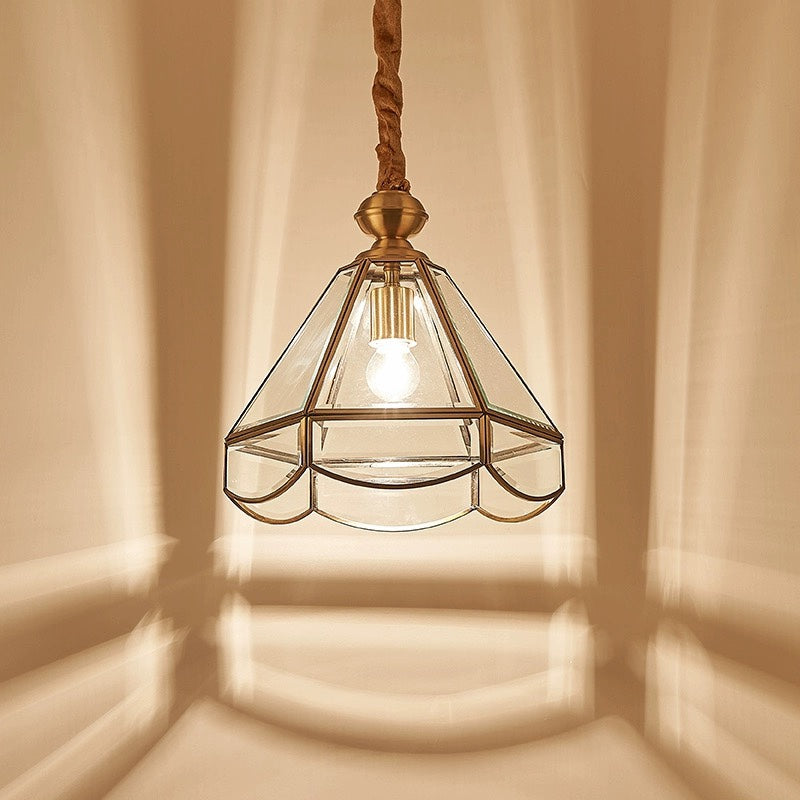 30cm Copper Clear Glass Chandelier