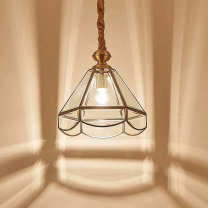 30cm Copper Clear Glass Chandelier