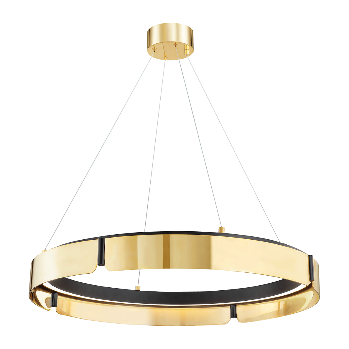 32.75-Inch Decorative Chandelier / Aged Brass/Black