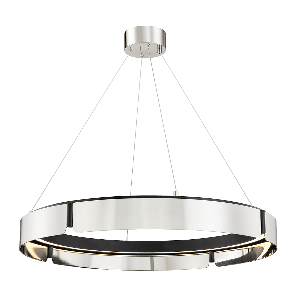 32.75-Inch Decorative Chandelier / Burnished Nickel/Black Combo