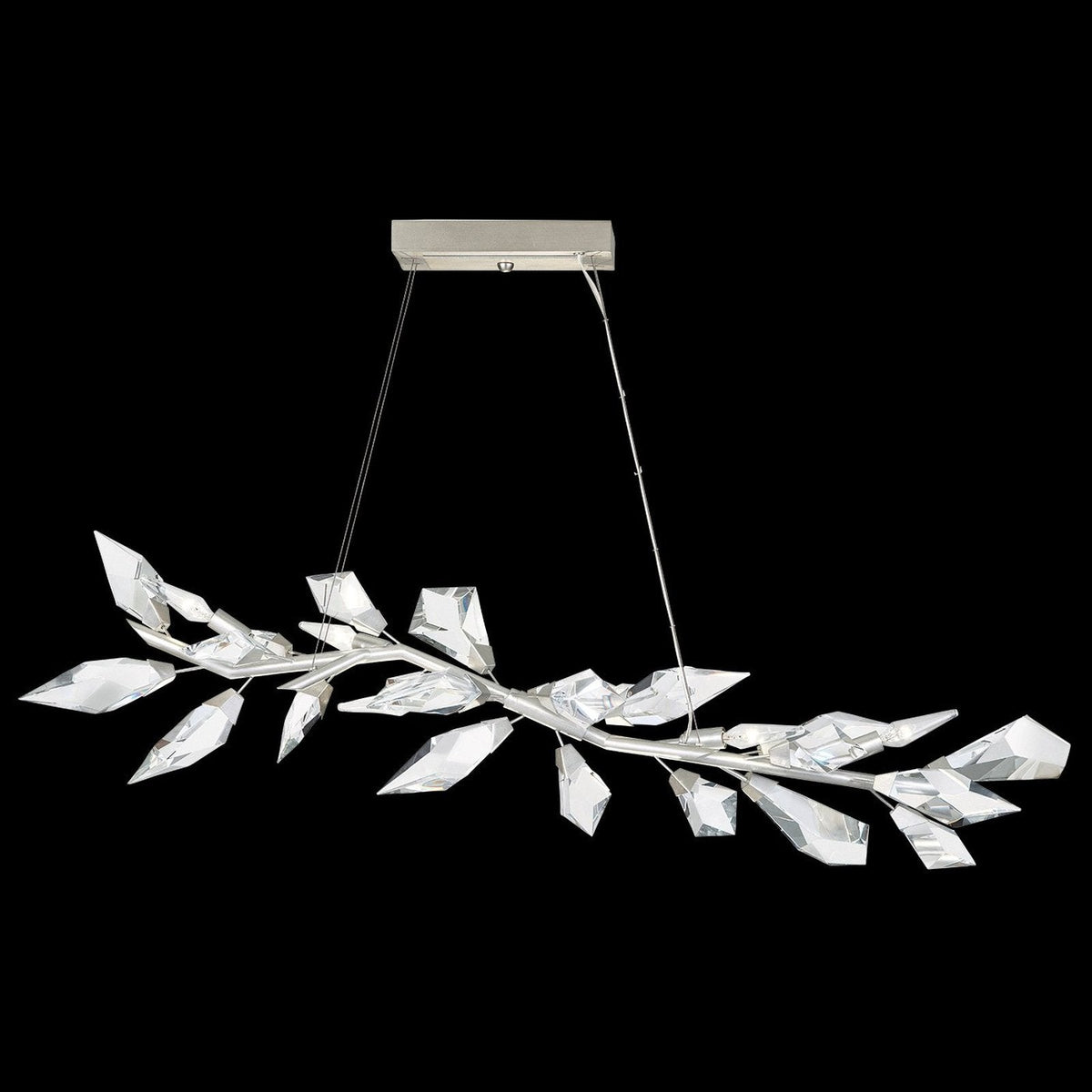 47.5-Inch Crystal Leaf Linear Pendant Light