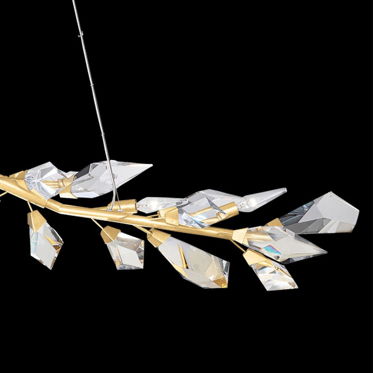 47.5-Inch Crystal Leaf Linear Pendant Light
