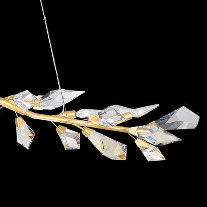47.5-Inch Crystal Leaf Linear Pendant Light