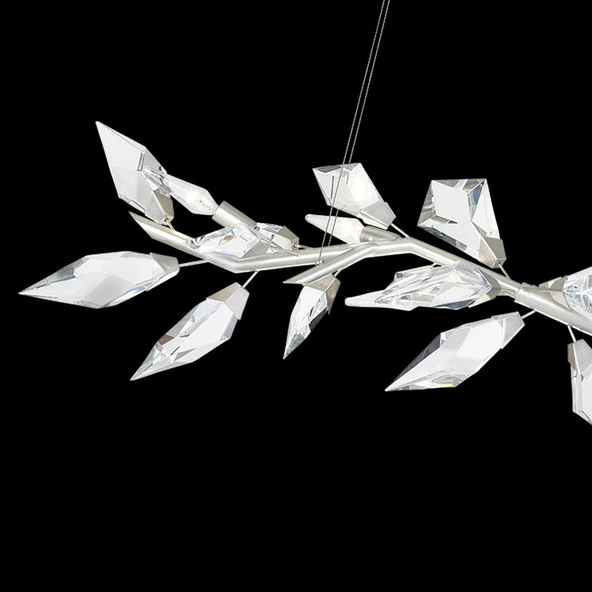 47.5-Inch Crystal Leaf Linear Pendant Light