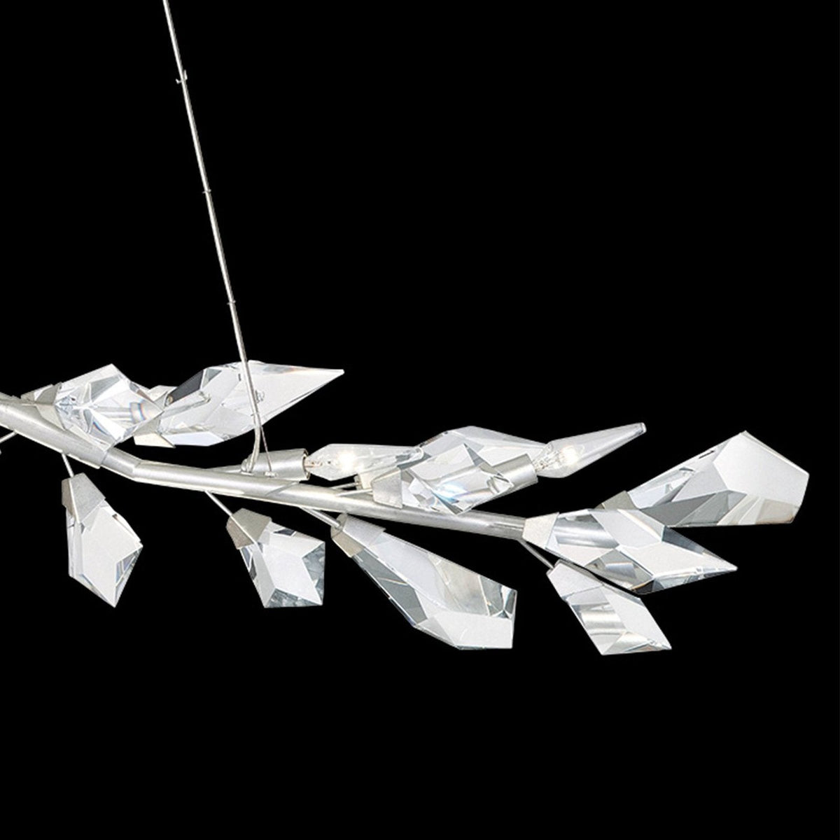 47.5-Inch Crystal Leaf Linear Pendant Light