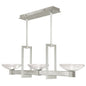 48-Inch Hand-Blown Glass Linear Pendant Light / Silver