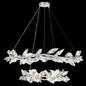 55-Inch Crystal Leaf Round Pendant Light