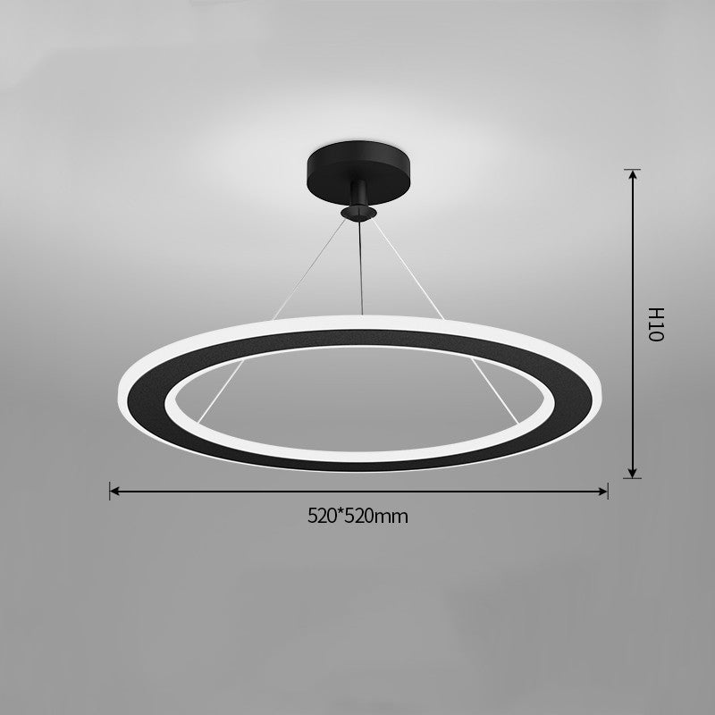 Circular 51–60W LED Ceiling Light / Black / Trichromatic light / 520x520mm
