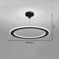 Circular 51–60W LED Ceiling Light / Black / Trichromatic light / 520x520mm
