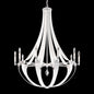 Leather and Crystal Teardrop Chandelier / White