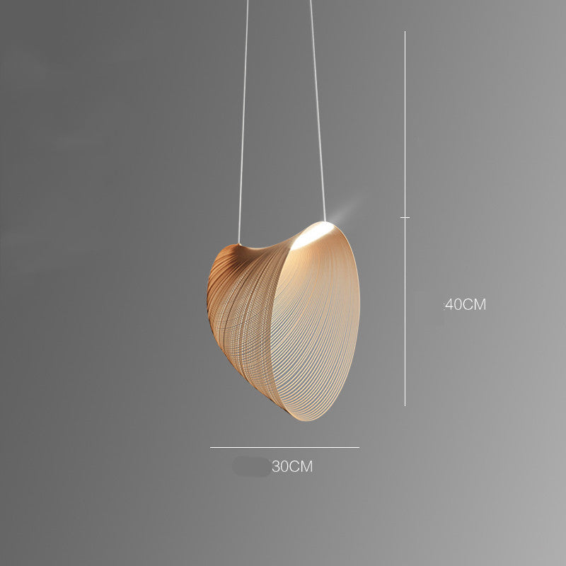 Linear Wood LED Pendant Light / Wood / Warm light / 80cm