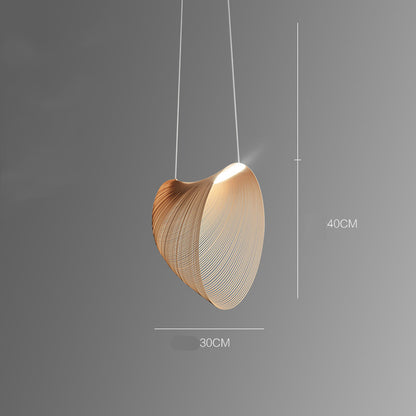 Linear Wood LED Pendant Light / Wood / Warm light / 80cm