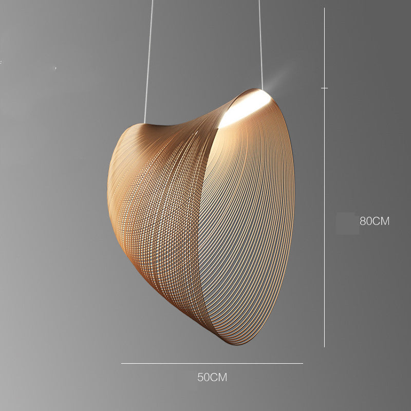 Linear Wood LED Pendant Light / Wood / Tricolor / 80cm