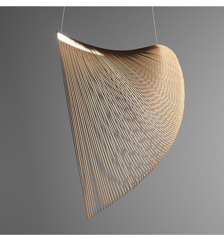 Linear Wood LED Pendant Light / Wood / Infinite dimming / 60cm