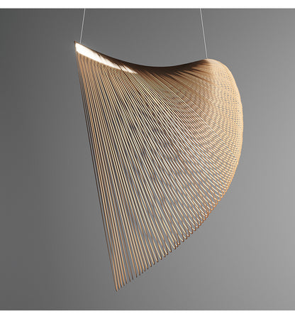 Linear Wood LED Pendant Light / Wood / Infinite dimming / 60cm