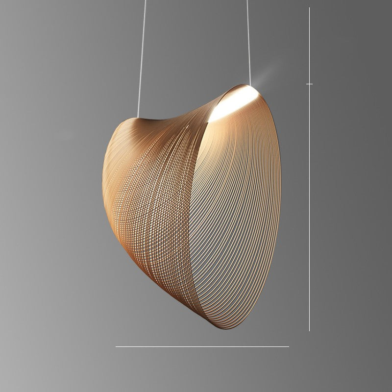 Linear Wood LED Pendant Light / Wood / Infinite dimming / 80cm