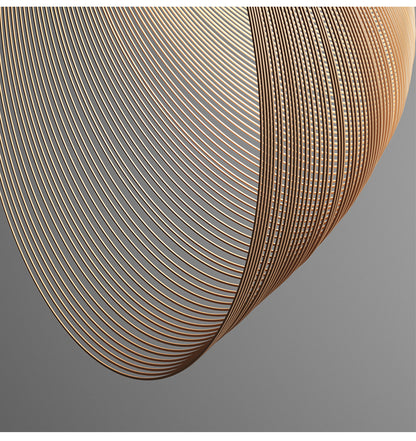 Linear Wood LED Pendant Light / Wood / Warm light / 40cm