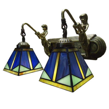 Mediterranean Glass Wrought-Iron Wall Light / Without Light Source / Mermaid Model 1 Head