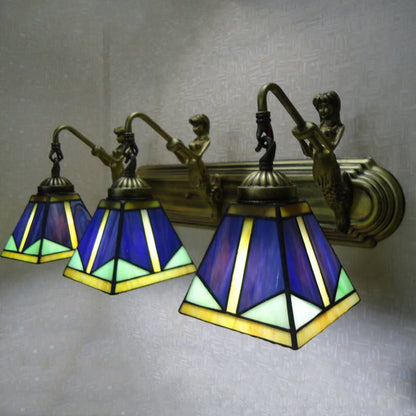 Mediterranean Glass Wrought-Iron Wall Light