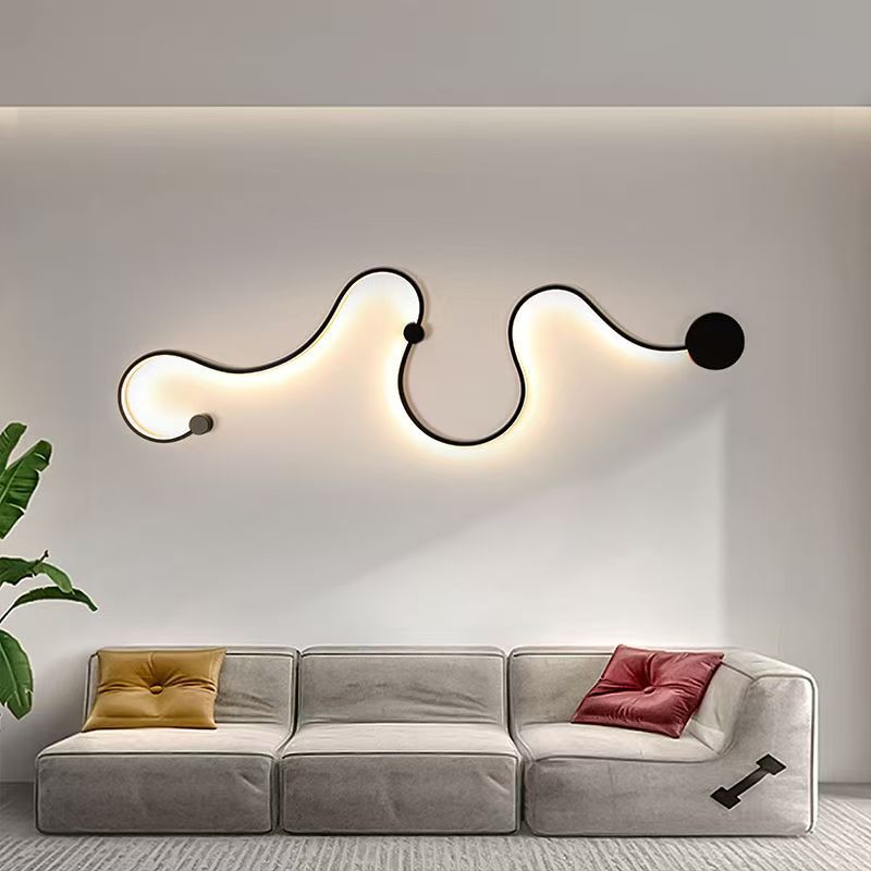 Minimalist Black or White Wall Light / Warm Light / Black