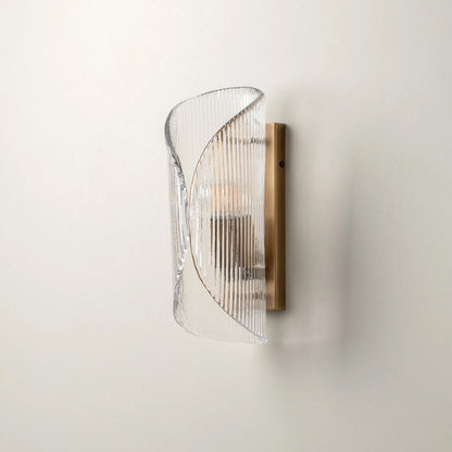 Ripple Glass Stainless Steel Wall Light / Wall Lamp / Bronze