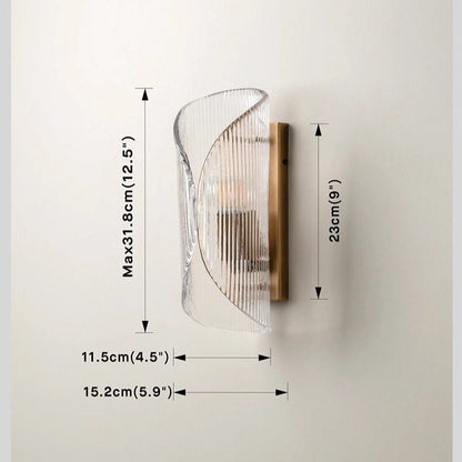 Ripple Glass Stainless Steel Wall Light