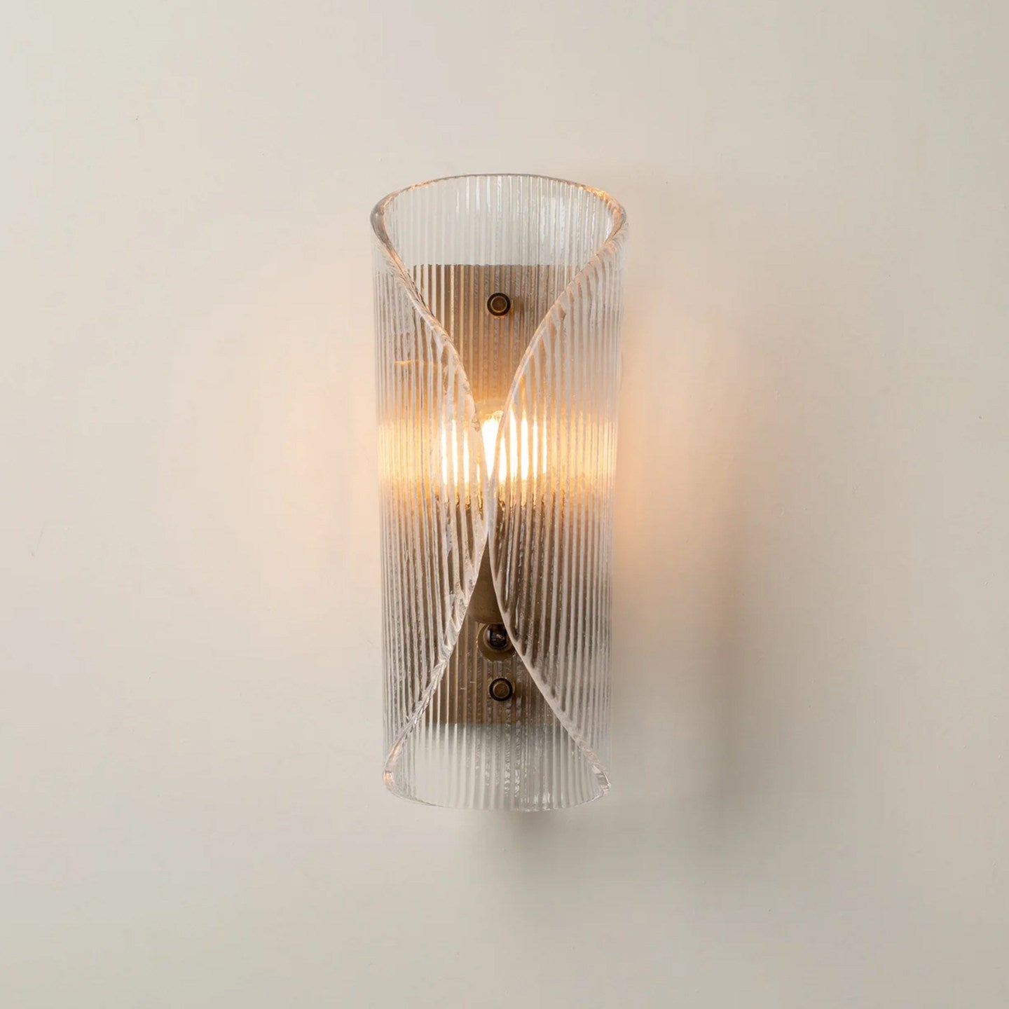 Ripple Glass Stainless Steel Wall Light