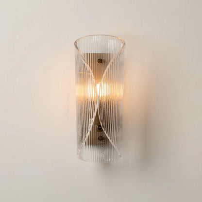 Ripple Glass Stainless Steel Wall Light